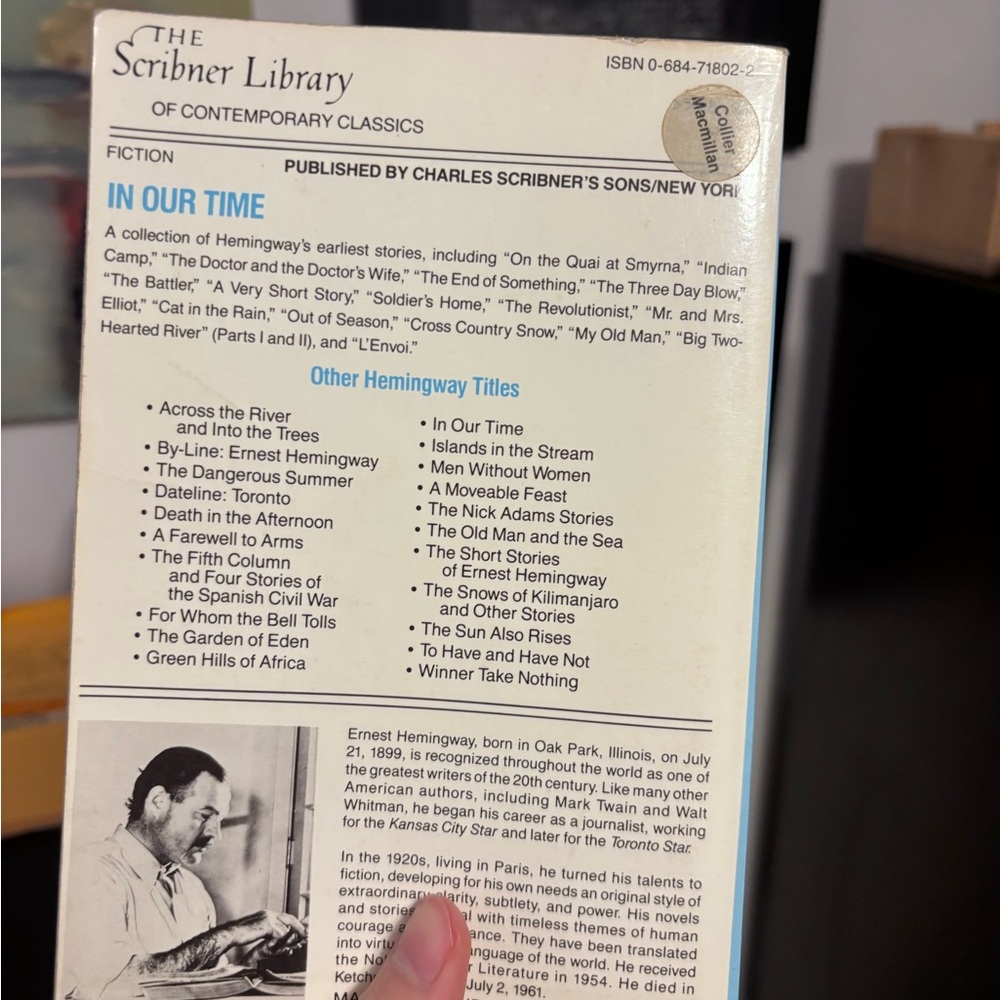 Ernest Hemingway 'In Our Time' Book - Picture 2 of 2